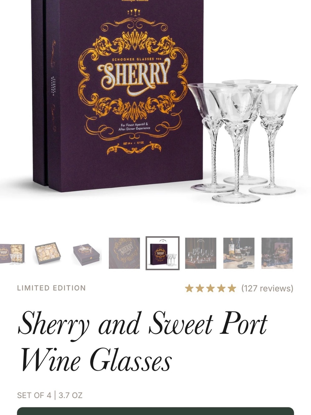 Sherry and Sweet Port Wine Glasses – Clear Crystal (Set of 4)